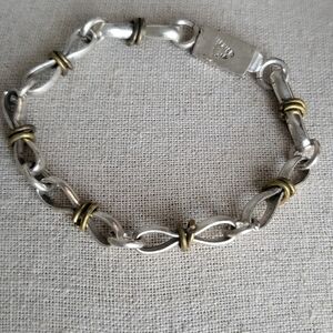 Elegant Silver and Gold-Tone Bracelet